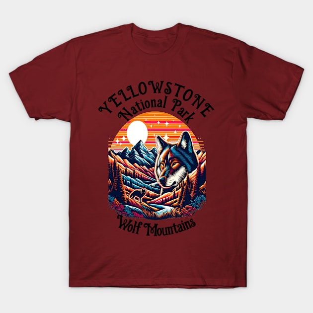 Majestic Wolf With Mountaintop T-Shirt by coollooks